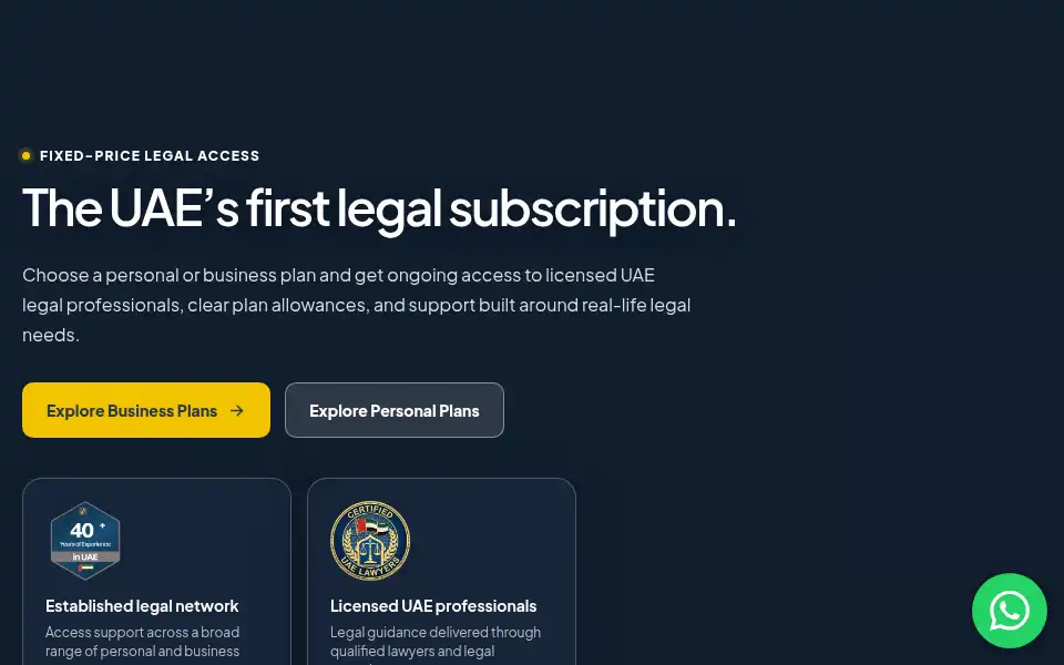 Screenshot of legalcover.ae