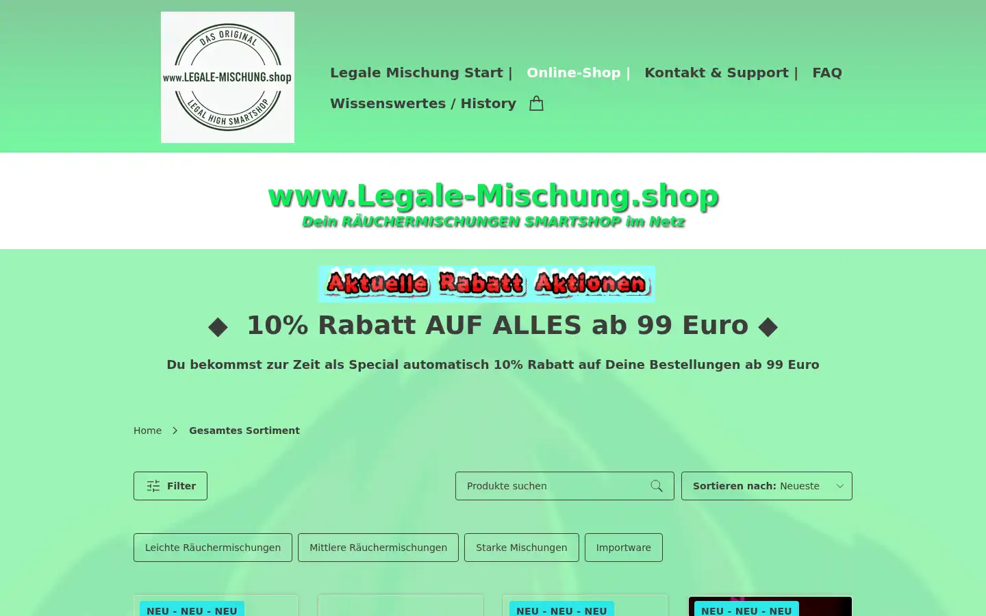 Screenshot of legale-mischung.shop