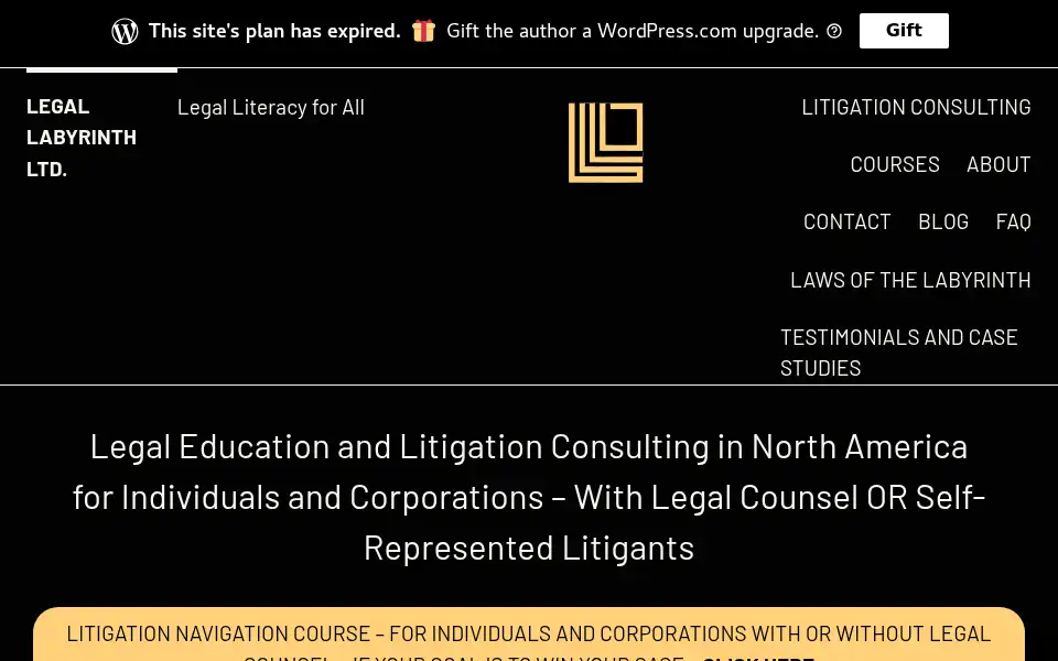Screenshot of legallabyrinth.com