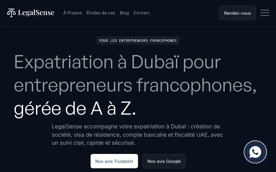 Screenshot of legalsense.ae