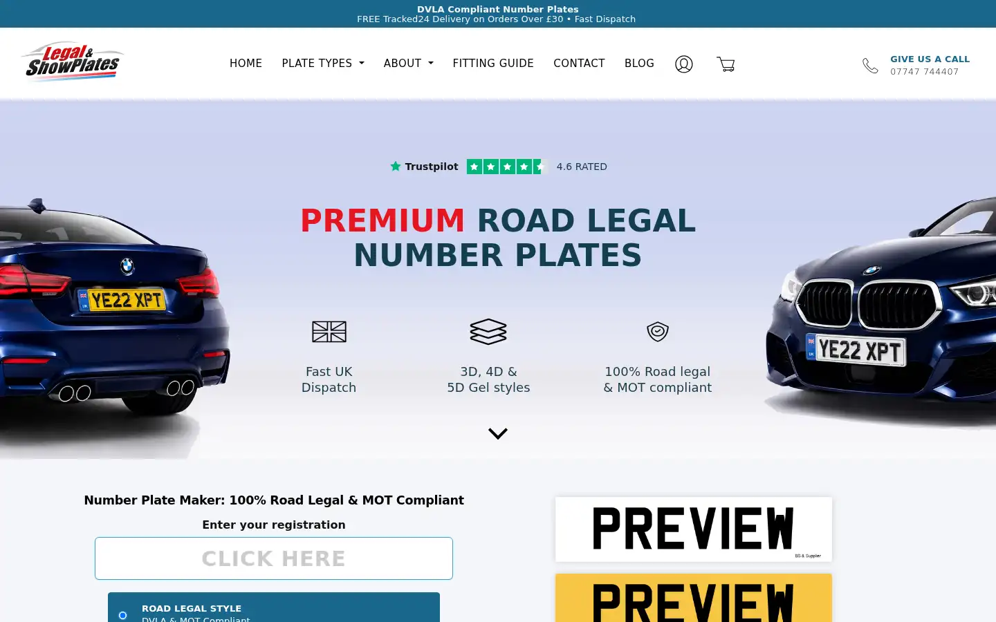 Screenshot of legalshowplates.com