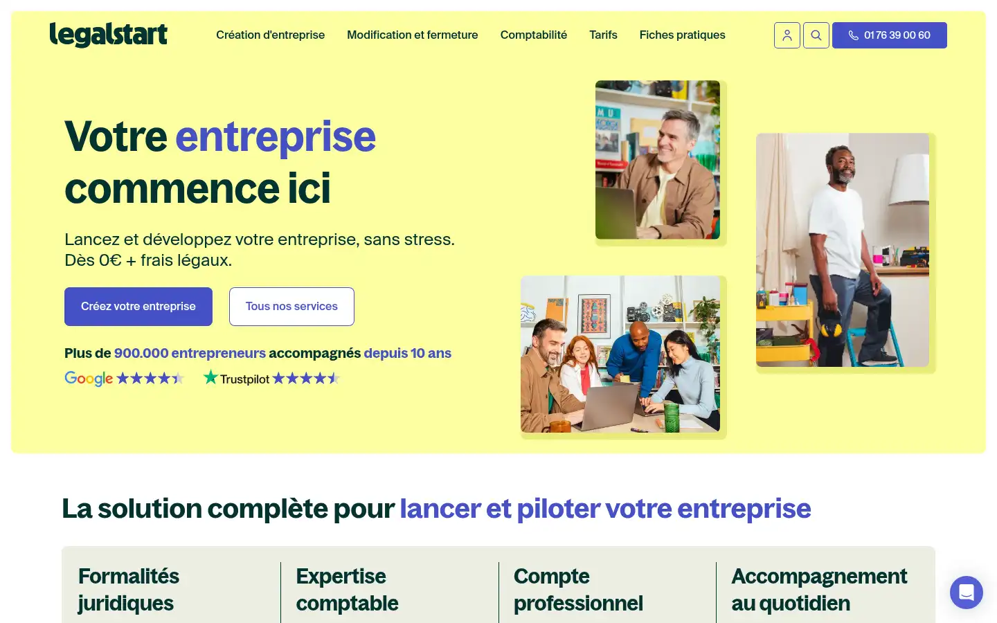 Screenshot of legalstart.fr