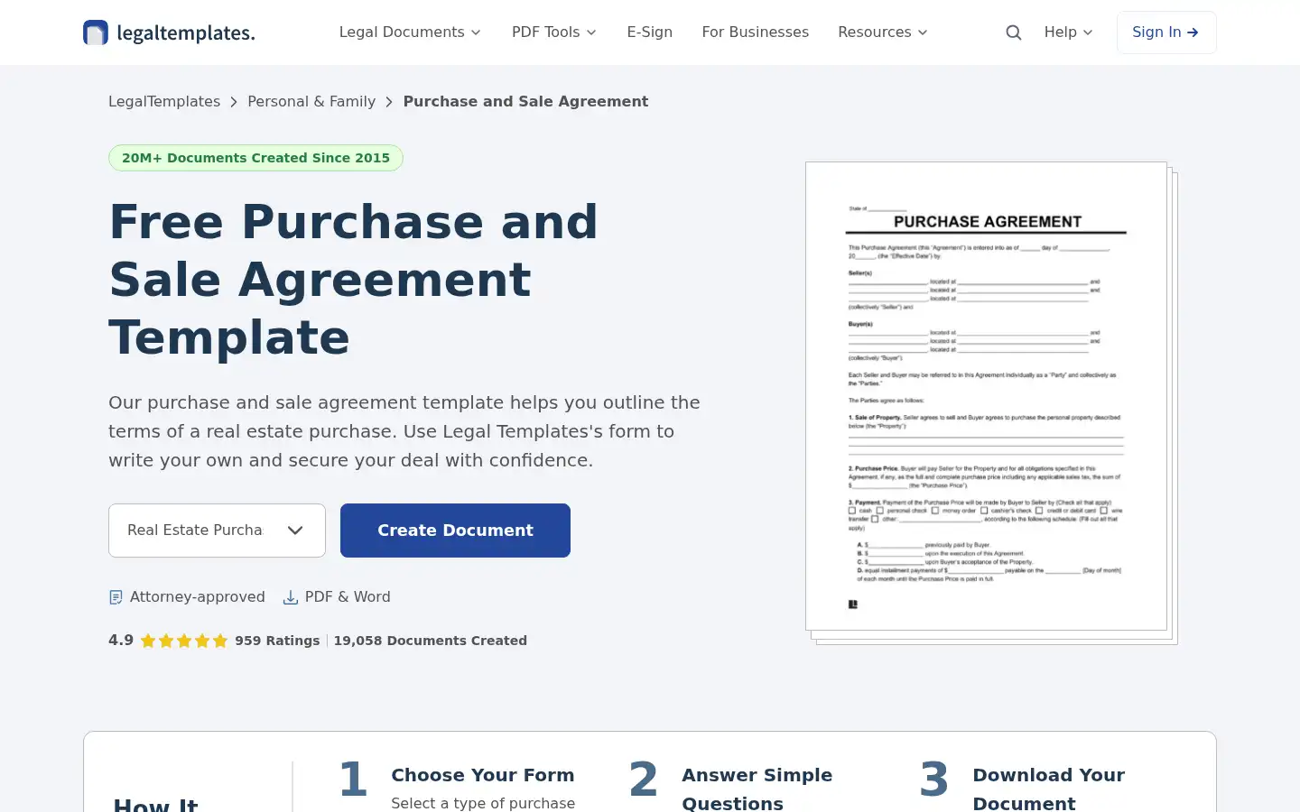 Screenshot of legaltemplates.net