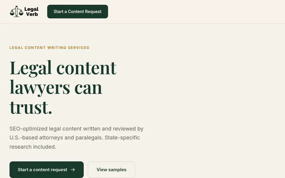 Screenshot of legalverb.com