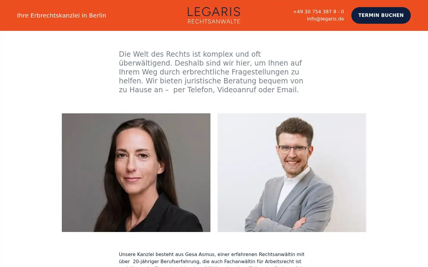 Screenshot of legaris.de