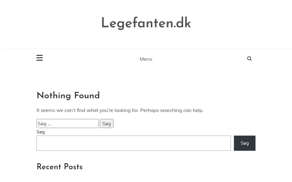 Screenshot of legefanten.dk