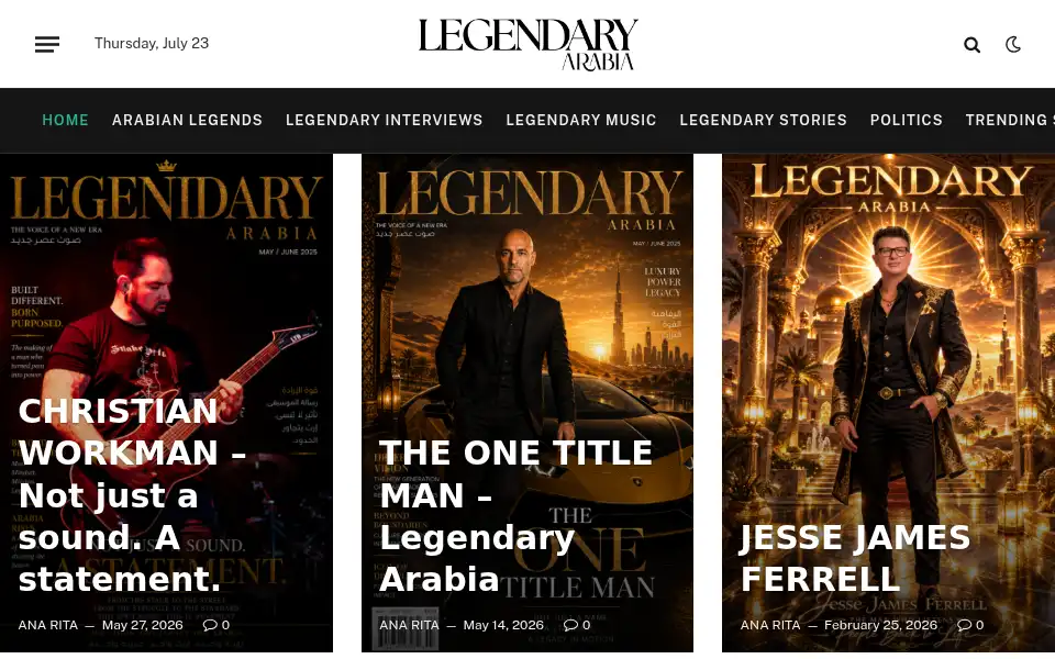 Screenshot of legendaryarabia.com