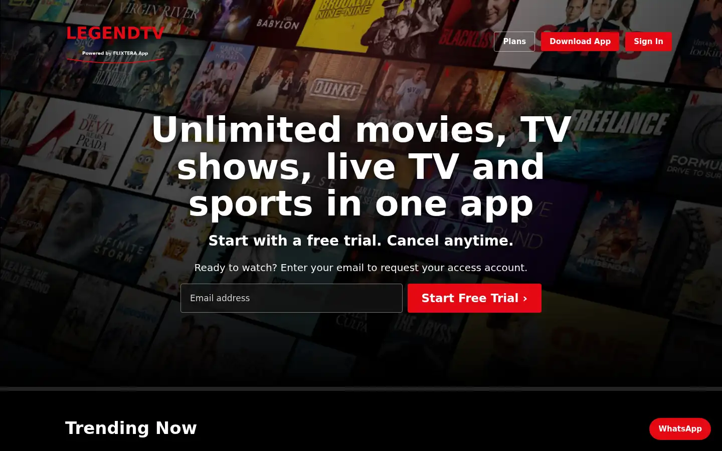 Screenshot of legendtvplayer.com