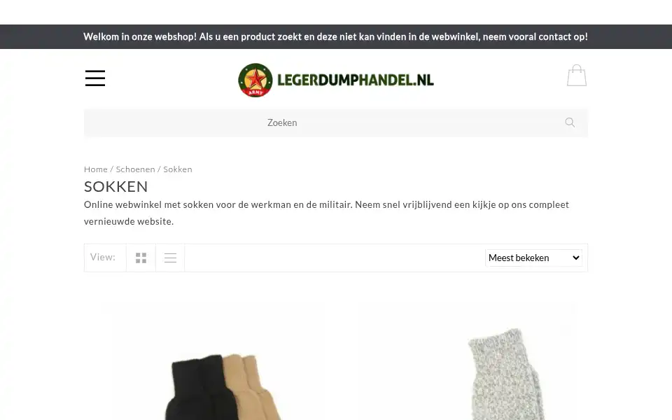 Screenshot of legerdumphandel.nl