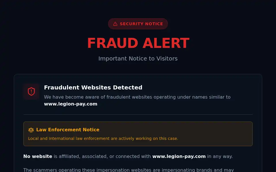 Screenshot of legion-pay.com