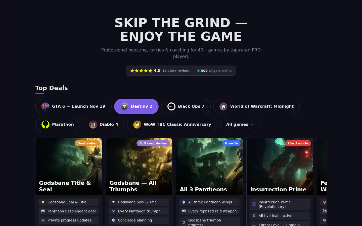 Screenshot of legionfarm.com