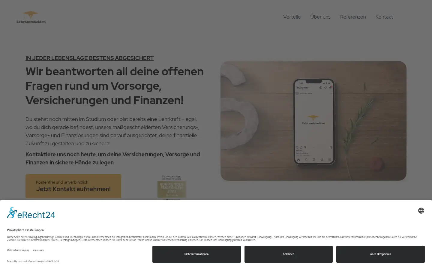 Screenshot of lehramtshelden.de