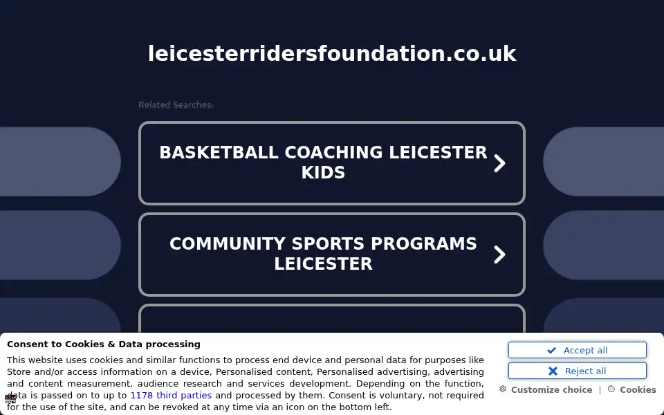 Screenshot of leicesterridersfoundation.co.uk