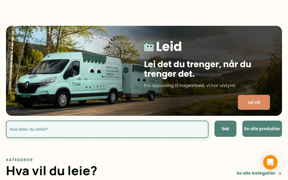 Screenshot of leid.no