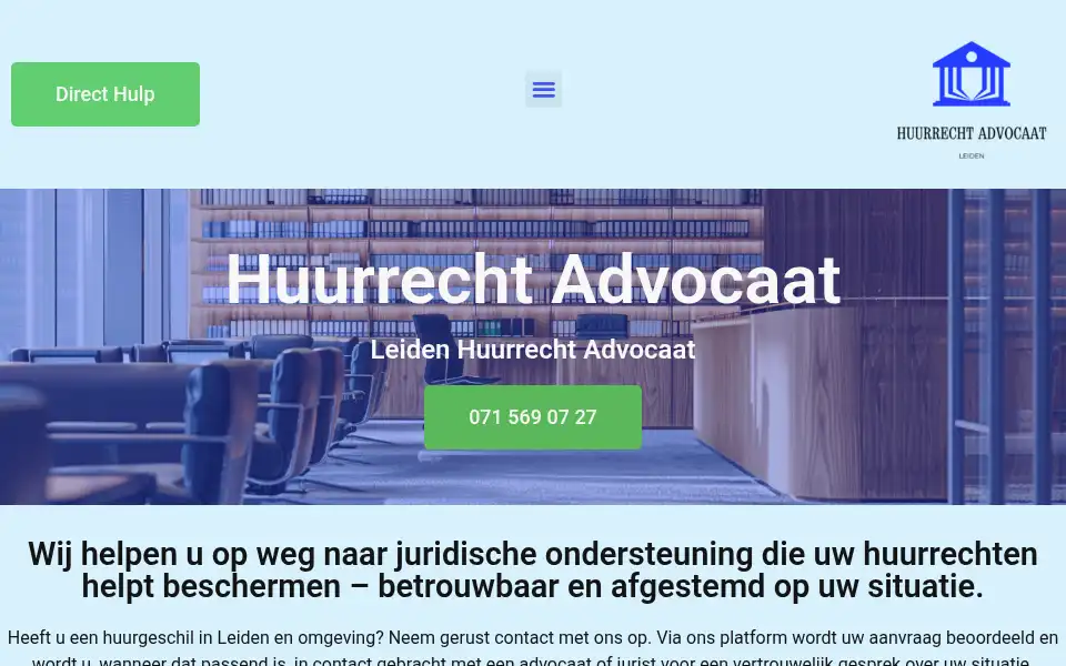 Screenshot of leidenhuurrechtadvocaat.com