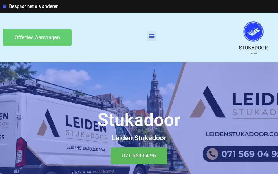 Screenshot of leidenstukadoor.com