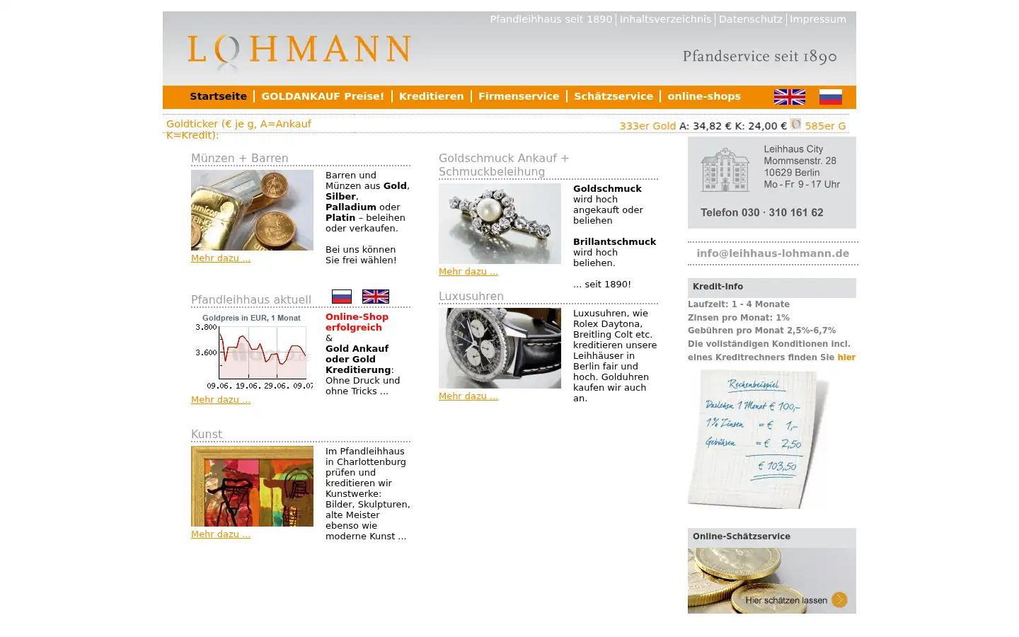 Screenshot of leihhaus-lohmann-berlin.de