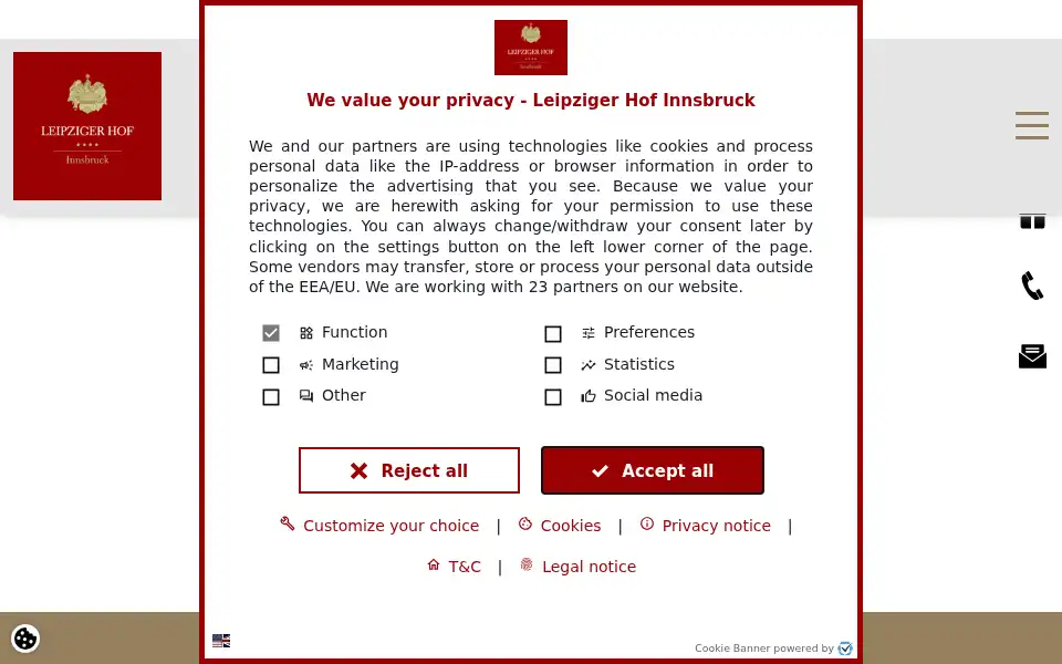Screenshot of leipzigerhof.at