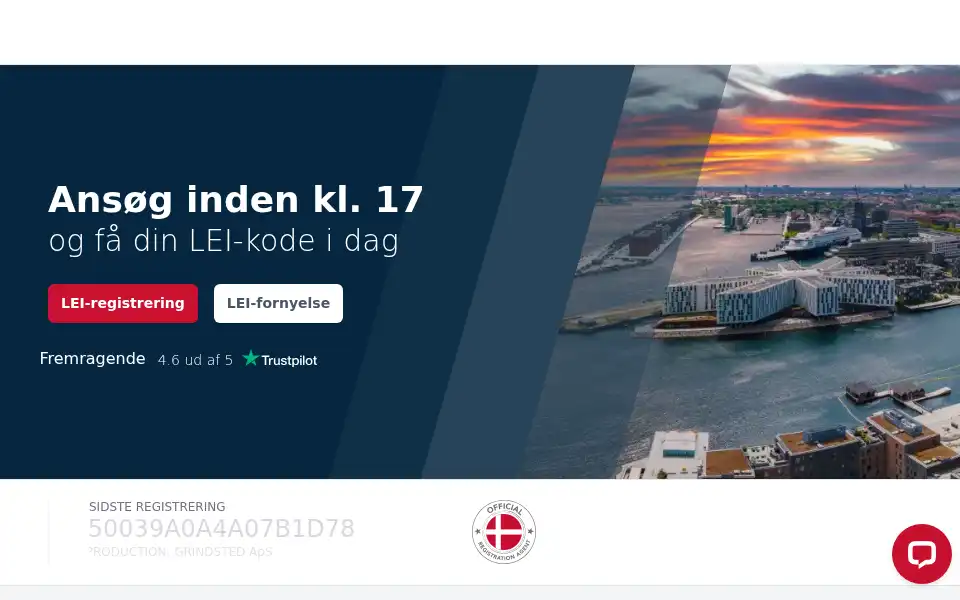 Screenshot of leiregister.dk