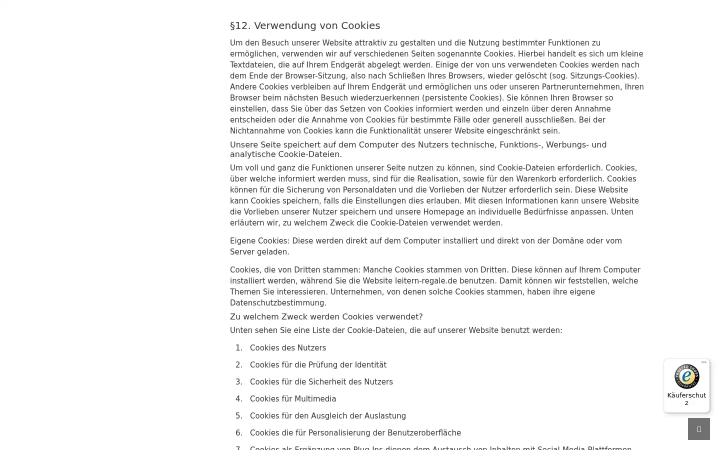 Screenshot of leitern-regale.de