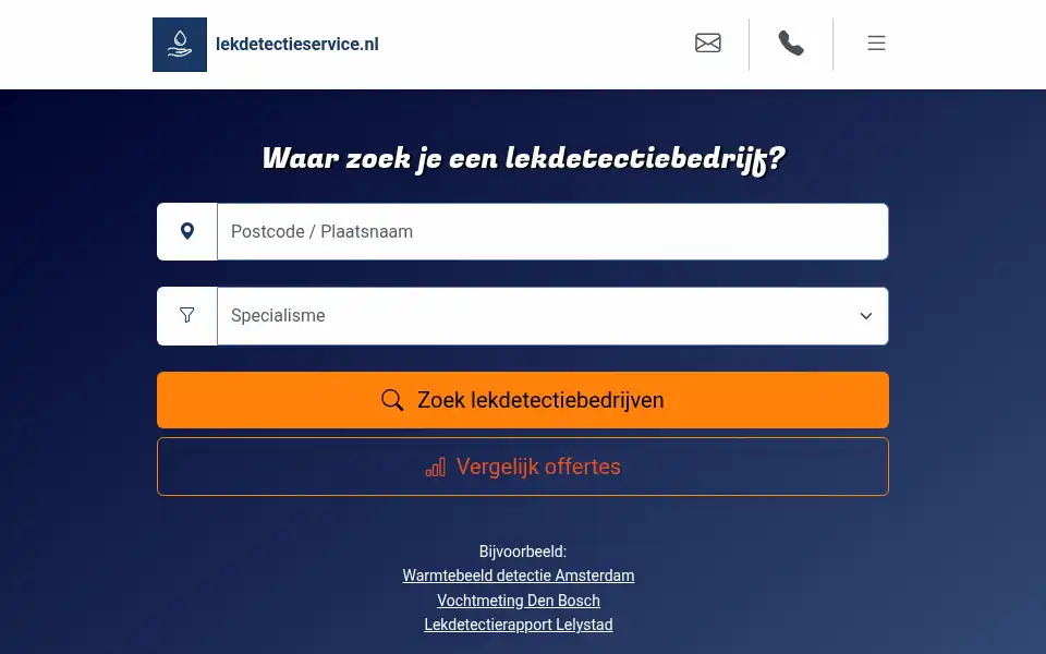 Screenshot of lekdetectieservice.nl