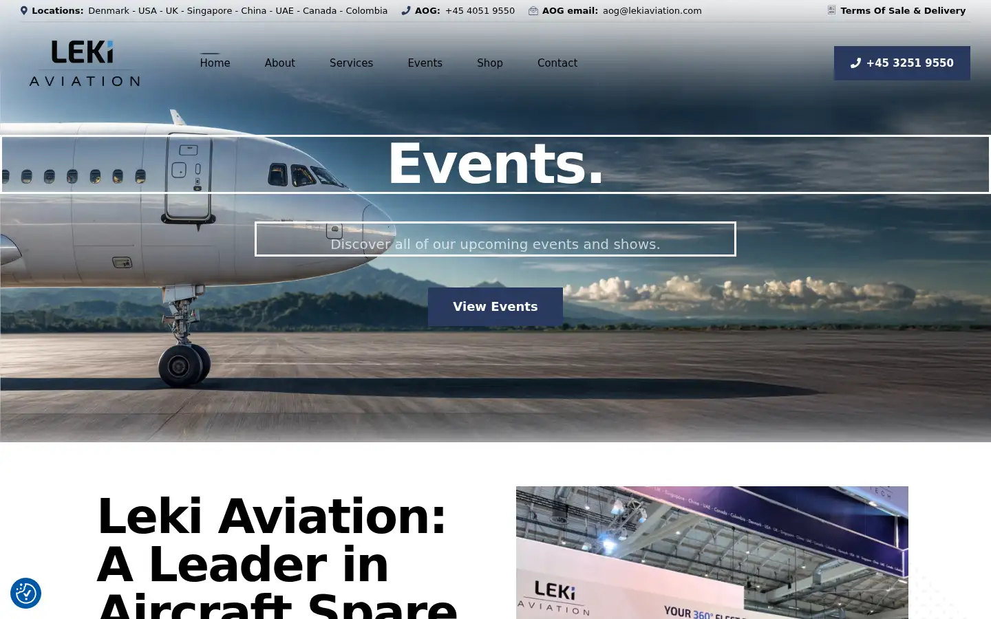 Screenshot of lekiaviation.com