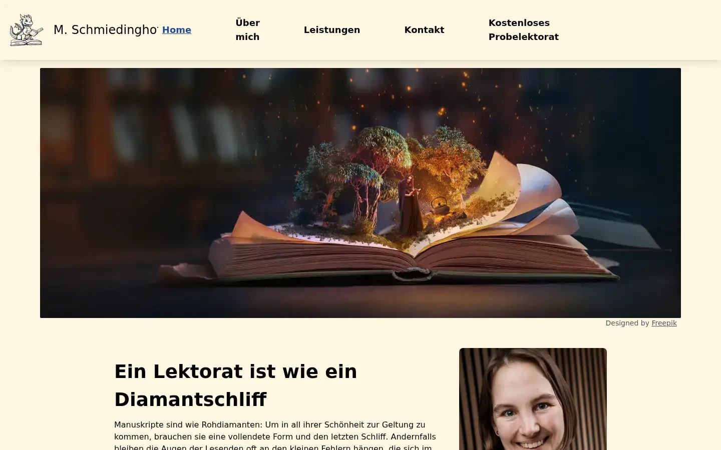Screenshot of lektorat.schmiedinghoff.de