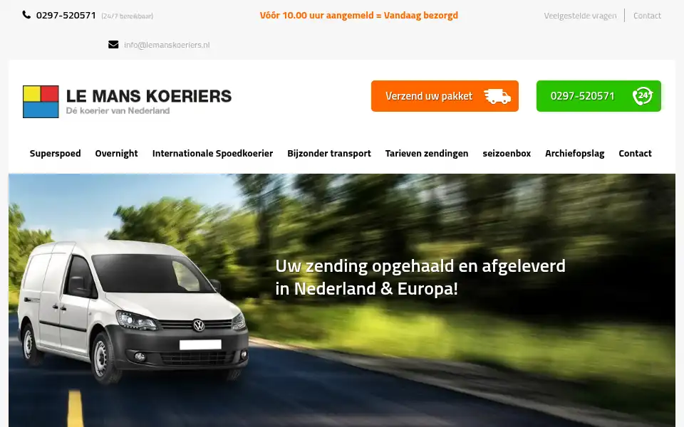 Screenshot of lemanskoeriers.nl