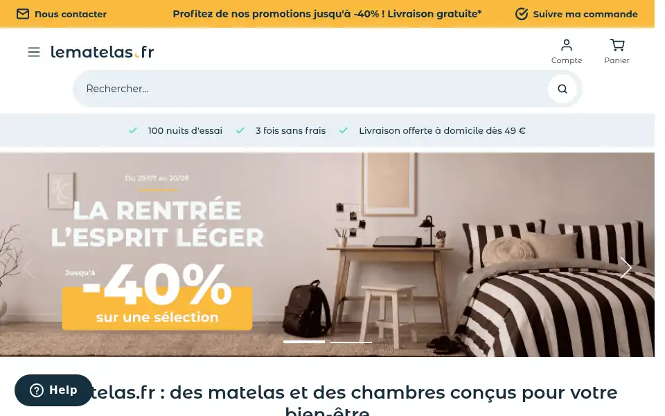 Screenshot of lematelas.fr
