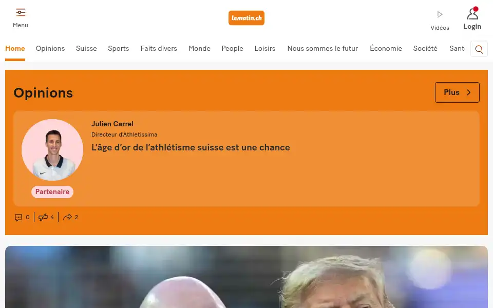 Screenshot of lematin.ch