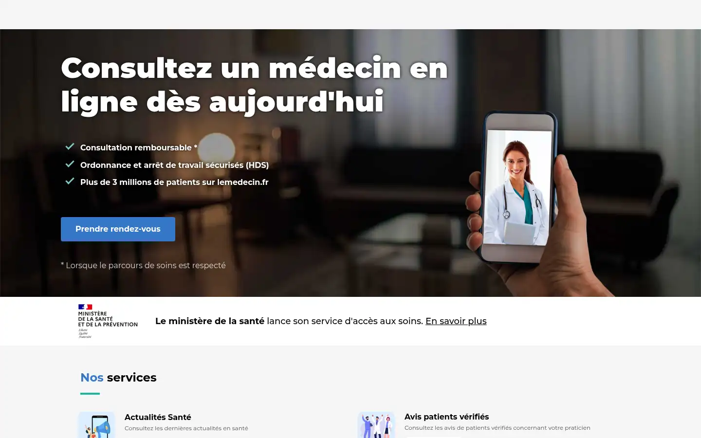 Screenshot of lemedecin.fr