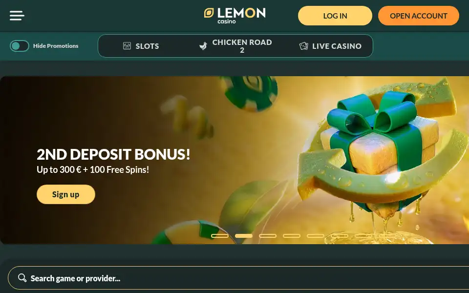 Screenshot of lemon.casino