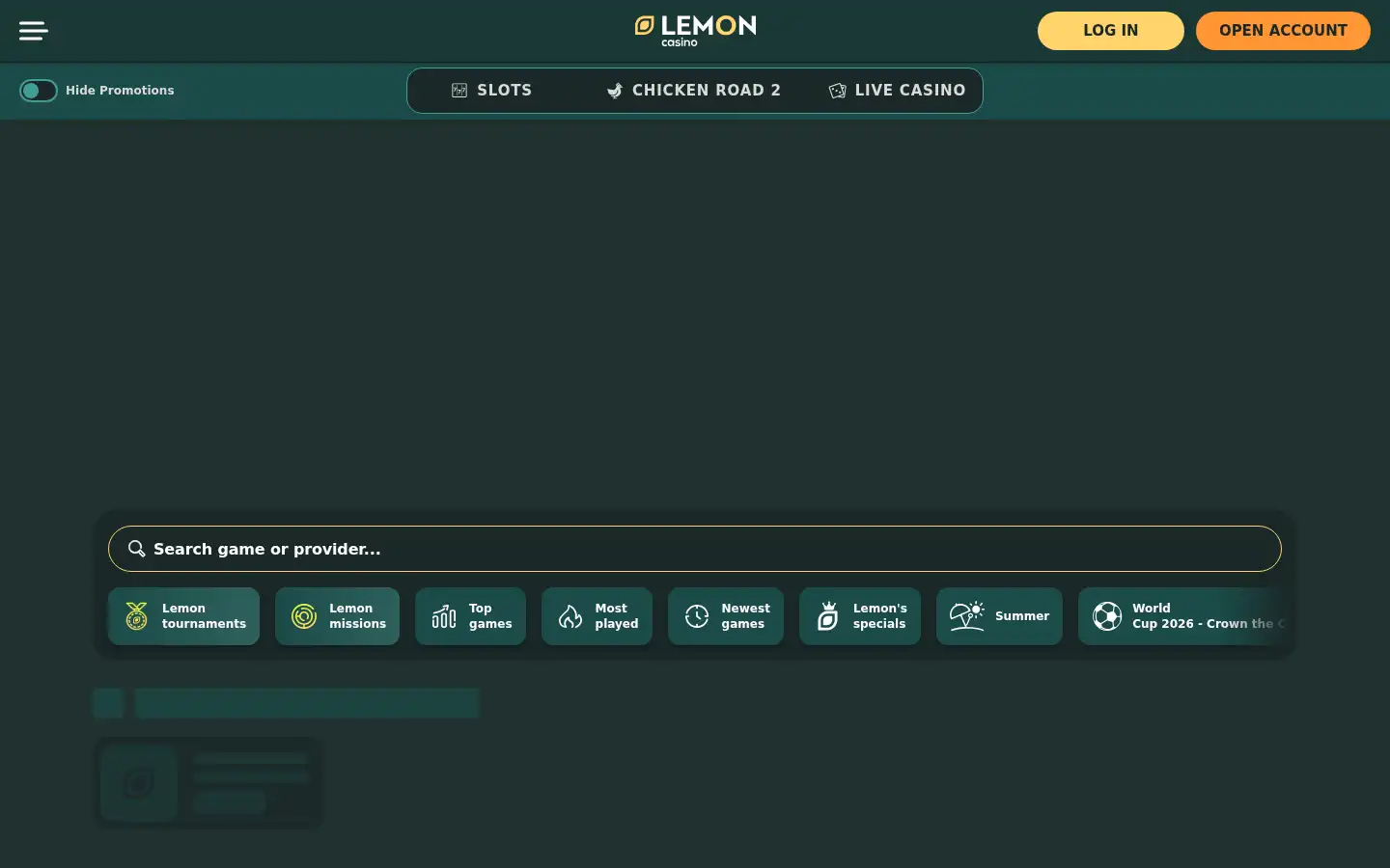 Screenshot of lemoncasino11.com
