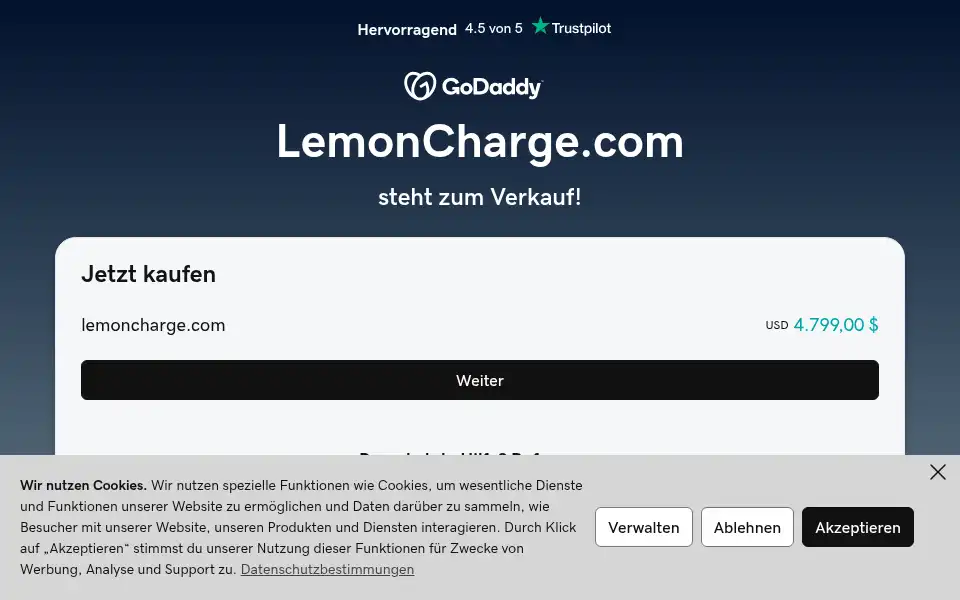 Screenshot of lemoncharge.com