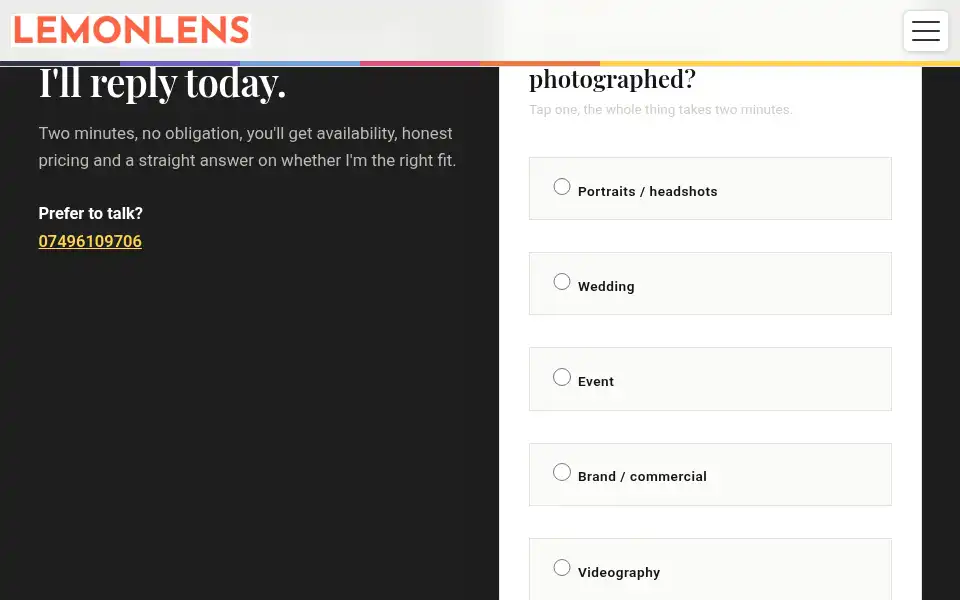 Screenshot of lemonlens.com