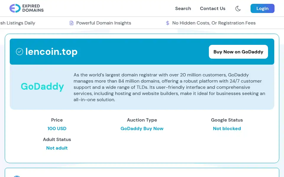 Screenshot of lencoin.top