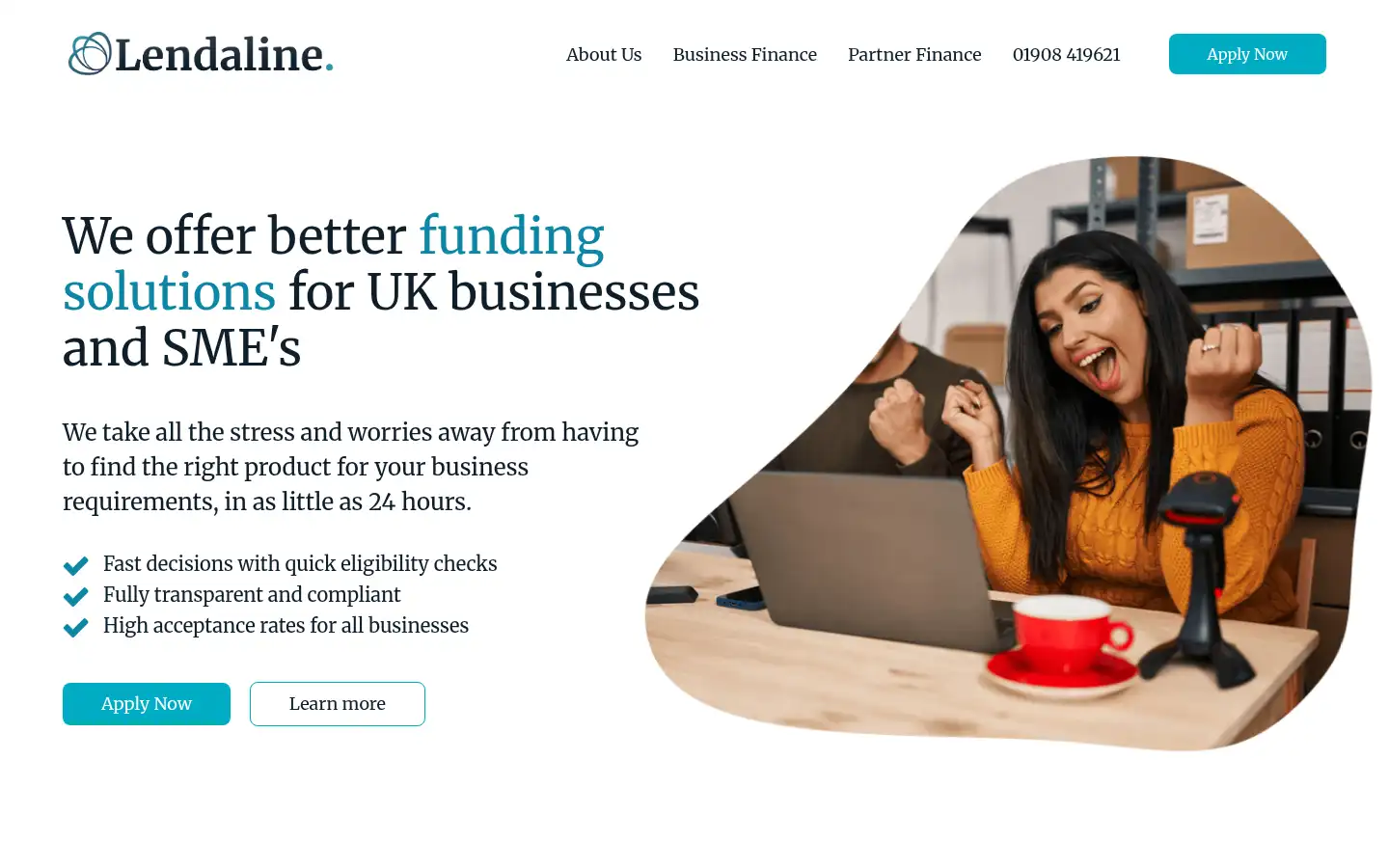 Screenshot of lendalinebusinessfinance.co.uk