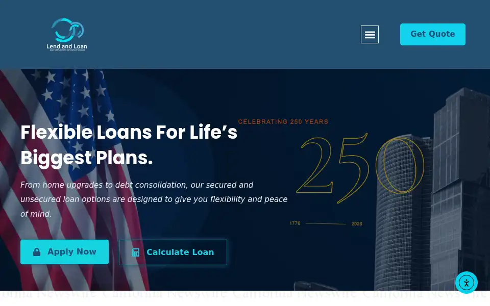 Screenshot of lendandloanfinancial.com