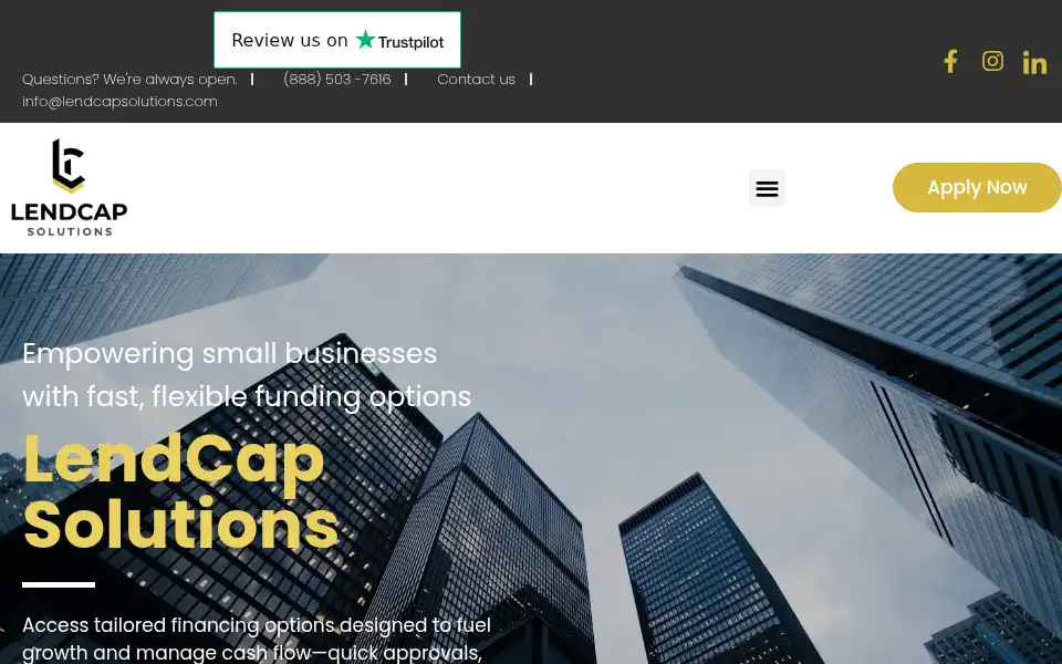 Screenshot of lendcapsolutions.com