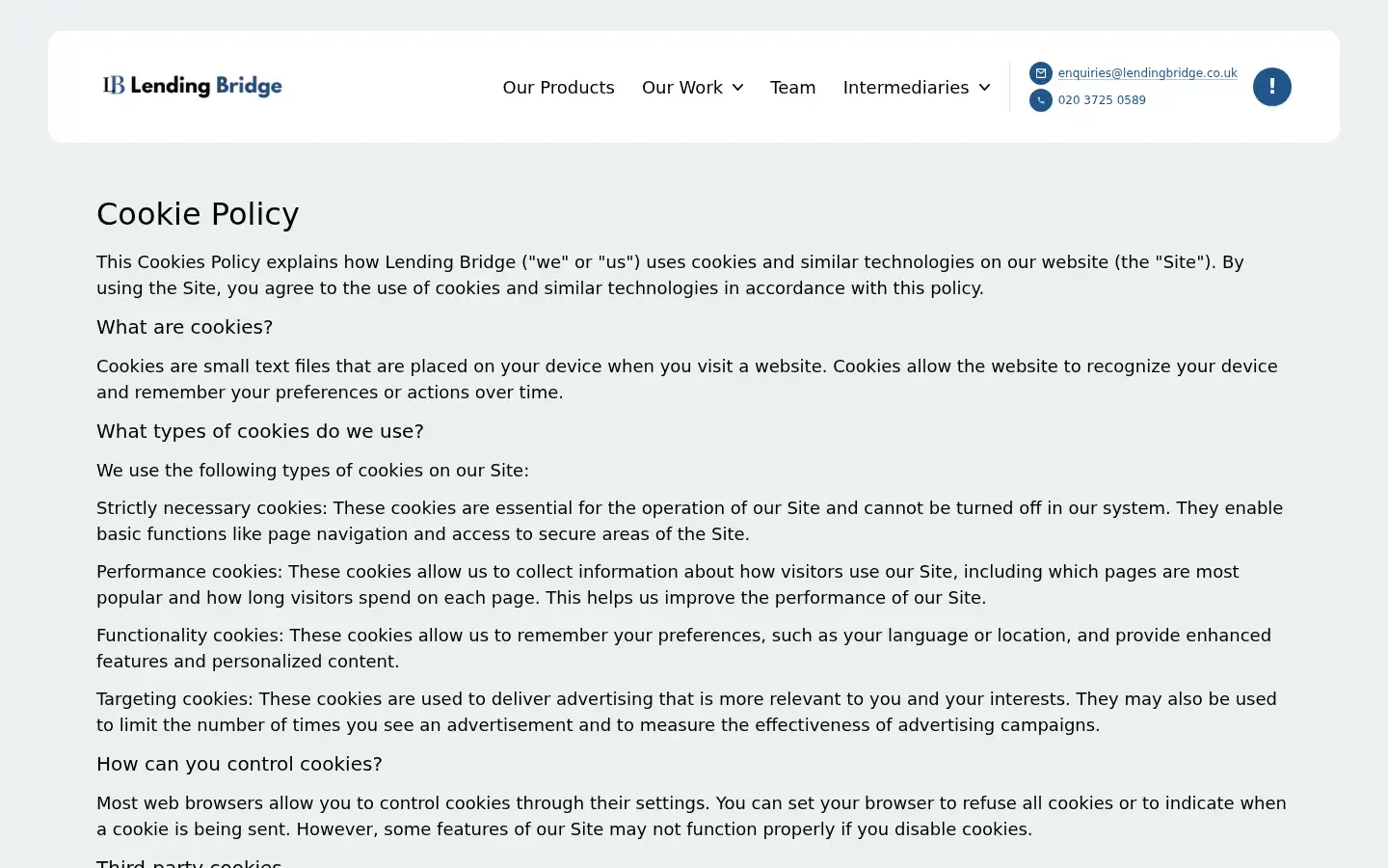 Screenshot of lendingbridge.co.uk