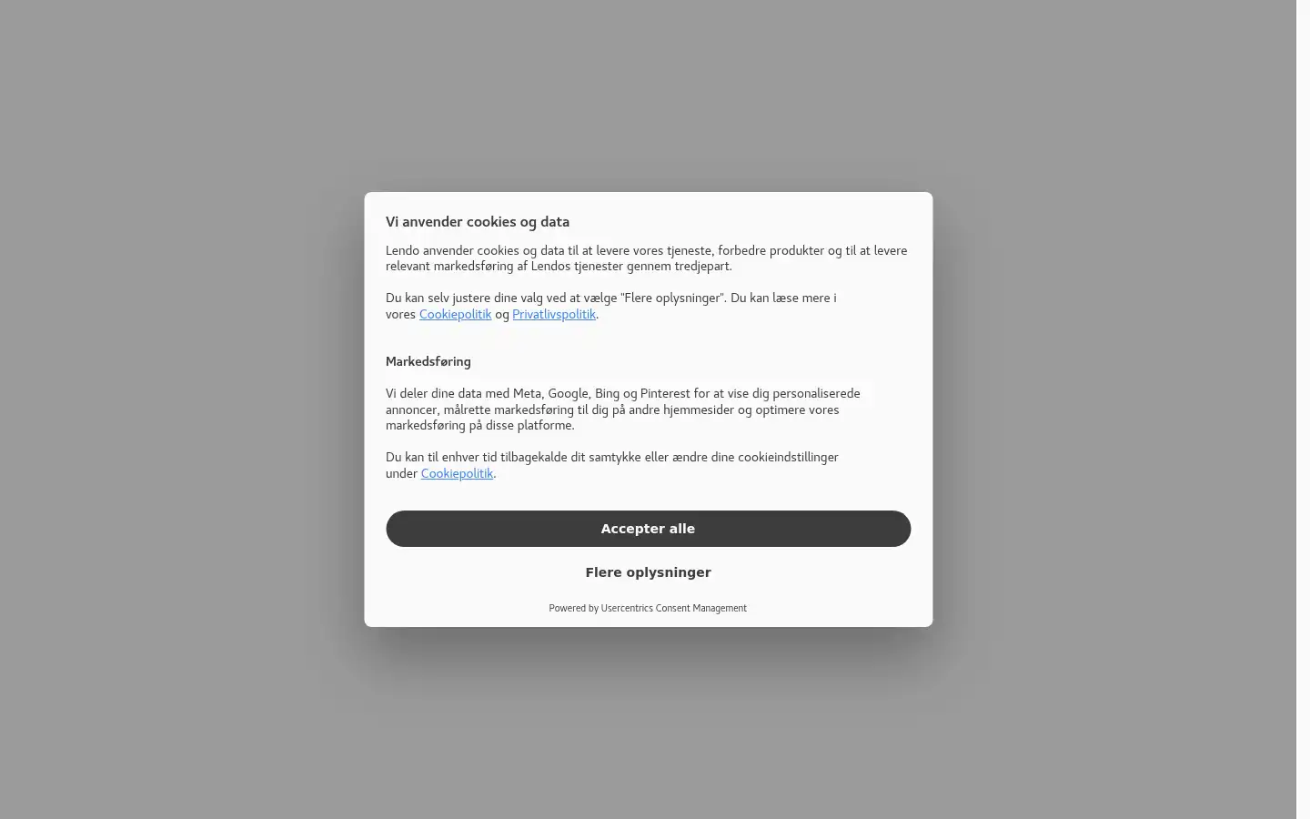 Screenshot of lendo.dk