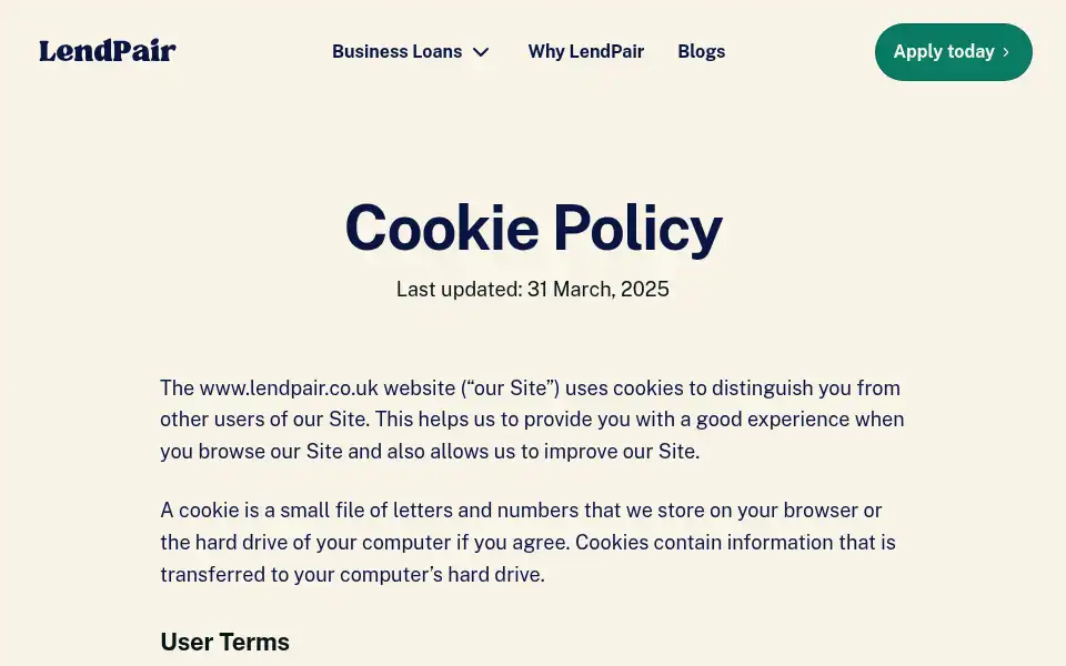 Screenshot of lendpair.co.uk