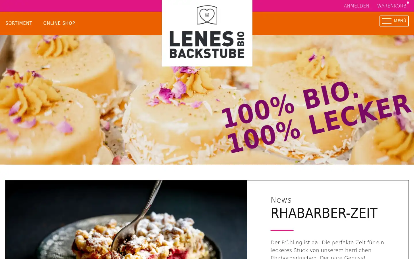 Screenshot of lenesbiobackstube.de