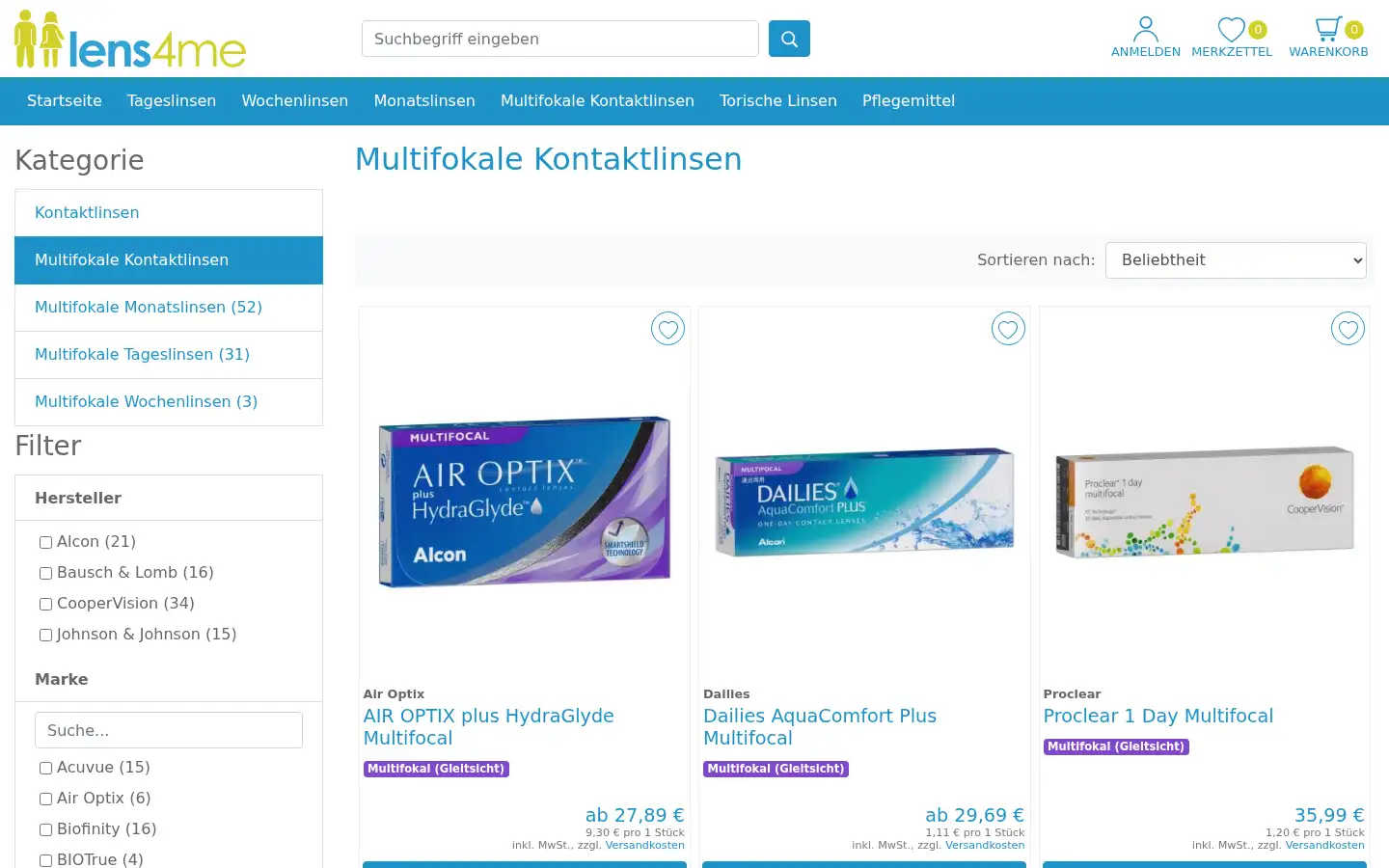 Screenshot of lens4me.de