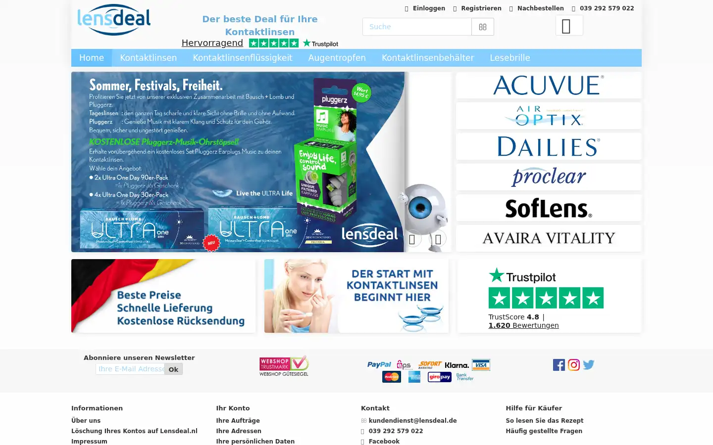 Screenshot of lensdeal.de