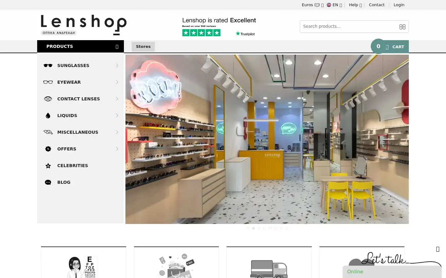 Screenshot of lenshop.eu