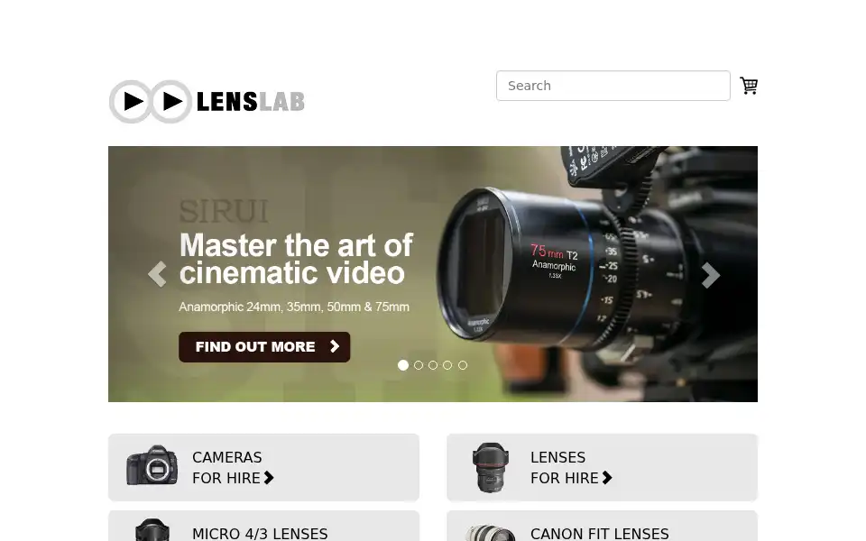 Screenshot of lenslab.co.uk