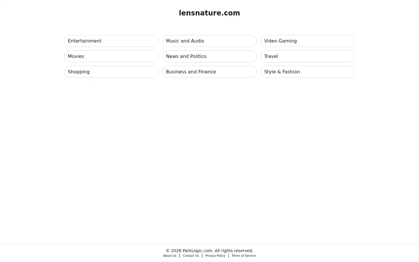 Screenshot of lensnature.com