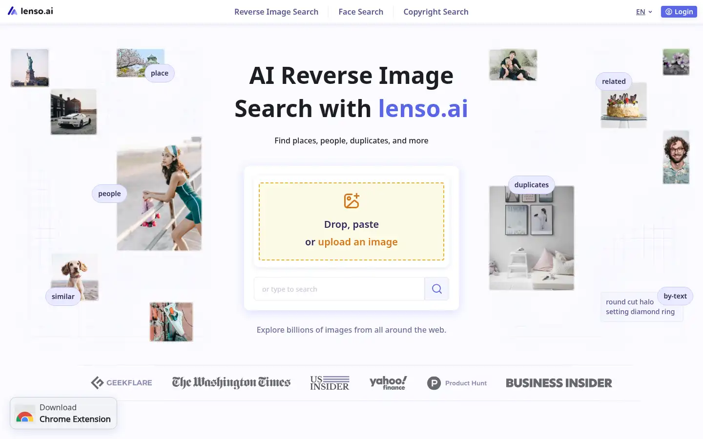 Screenshot of lenso.ai