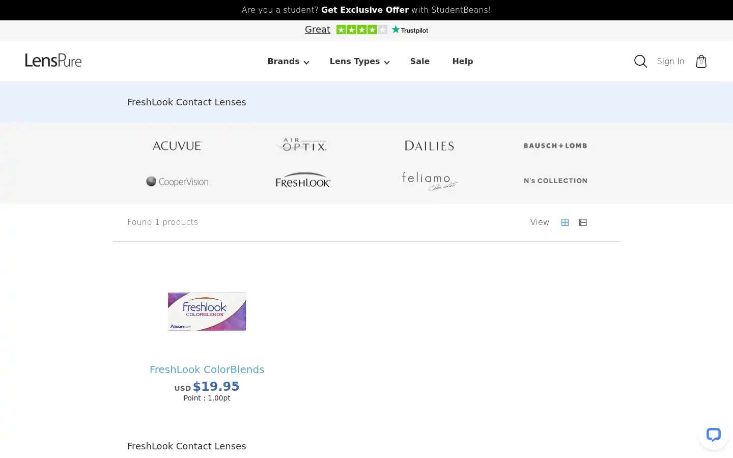 Screenshot of lenspure.com